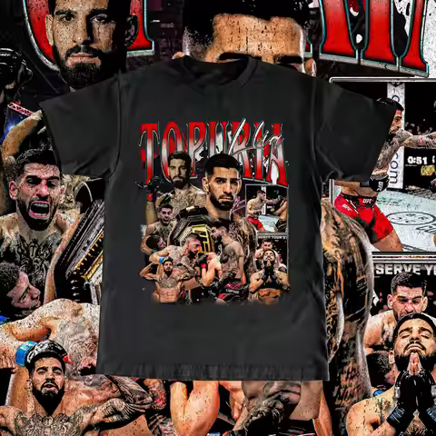 2026 Summer UFC Ilia Topuria Fighting Graphic T-shirt Women Sports Cotton Short Sleeve Loose Leisure