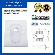 DOCASA Squatting Pan with Integral Tread Plates 410 x 525 mm Ceramic Direct Hole Without Trap | Tand