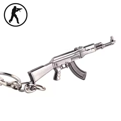Novelty New CS GO AK47 Guns Keychain Men Trinket Sniper M4A1 Key Chain Bag Charm Keyring Male Jewelr