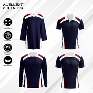 Axellent Sleek Stripe Jersey jersi baju custom nama lengan panjang pendek muslimah polo kid Pickle B