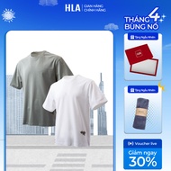HLA Men's Basic Short-Sleeved Plain T-shirt, Embroidered Logo, Elastic and Absorbent T Shirt Men