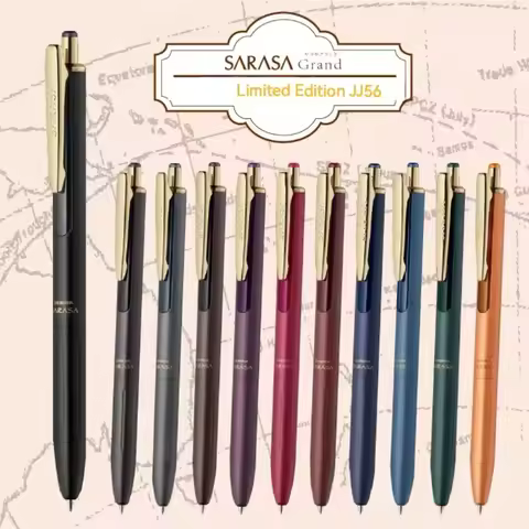 1pcs SARASA Gel Pen Limited Retro Color Refill Metal Rod Press Ball Pen 0.5mm Japanese Stationery