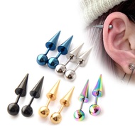 Ebay trendy Men punk gothic Style Pointed cone Shaped Earrings Hip-Hop Female Titanium Steel Earring