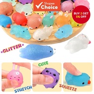 Cute 100-Pcs Animal Soft Mochi Set, Stress Relief Squeeze Toys, Slime & Squishy Toys