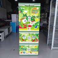 Lemari Plastik Anak Karakter Motif Cowok Cewek - Lemari Serbaguna 4 Tingkat -