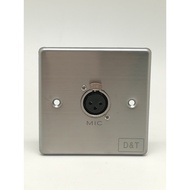 D&T Single XLR Female 3" x 3" Metal Wall Plate - CMMTDT-336