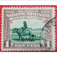 1945 NORTH BORNEO BMA OVERPRINT 1c   used stamp