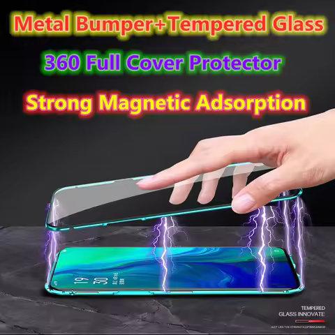 Double Side Tempered Glass Case For Xiaomi Redmi Note 9 8 7 K20 Pro 9S K30 Mi 9T CC9 F1 Metal Magnet