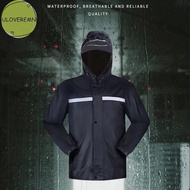 uloveremn Adult Thick Waterproof RainCoat Rain Coat Motorcycle Rainsuit Motorcycle Rainwear Suit Reflective Riding Raincoat SG