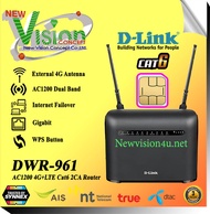 D-Link DWR-961 AC1200 4G+ LTE !! Cat6 !! 2CA Router เร้าเตอร์ใส่ซิม 4G รองรับ 2CA ความเร็ว 300Mbps ใส่ซิม 4G ได้ทุกเครือข่าย By Newvision4U.Net