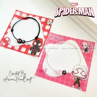 Spiderman Initial Letter Rope Bracelet Spiderman Letter Initial Bracelet/