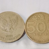 uang koin 500 rupiah tahun 2001