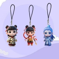 Nezha Ao Bing Mobile Phone Chain School Bag Ornaments Cartoon Anime Lotus Cake cp Mobile Phone Lanya