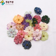 SUYO 50PCS Artificial Daisy Flower Head Scrapbooking 4.5CM Headdress Material Home Decor