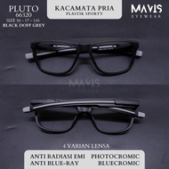 Kacamata Pria Kotak Lebar Normal -0.25 s/d -8.00 Silinder -2 Lensa Anti Radiasi Photocromic Bluecrom