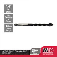 M10 Spear Point Glass and Tile Drill Bit - mm - 5 / 5.5 / 6 / 6.5 / 8 / 10