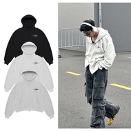 Jacket Cotton Flannel Zip Hoodie - Batwing Boxy Form, 2-Way Zip Lock, 2-Layer Wide Hat