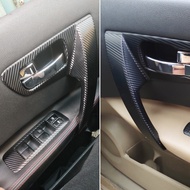 ลูกบิดมือจับประตู,แผงสวิทช์หน้าต่างคาร์บอนฟิล์มไฟเบอร์แต่งรถสติกเกอร์รูปลอกอุปกรณ์เสริมสำหรับ Nissan Qashqai 2006-15 J10
