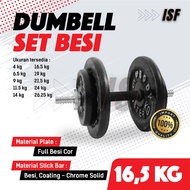 Dumbell Barbell Set Iron 16.5KG Adjustable Dumbell Barbell Gym 16.5 KG Sports