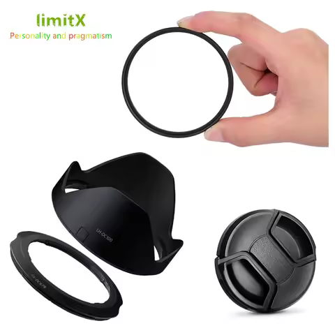 3 in 1 Kit UV Filter & Lens Hood Cap Adapter Ring For Canon Powershot SX70 SX60 SX50 HS G3X Digital 