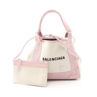 【二手】巴黎世家 (Balenciaga )手提包 海軍藍 Cabas XS 2WAY 390346 白色/粉紅色帆布皮革 海軍藍 Cabas XS 女款 二手 B
