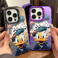Oil Painting Cartoon Donald Duck Phone Case Compatible for IPhone 15 13 11 14 12 Pro Max X XS MAX 7/8 Plus Se2020 Fashion Shockproof Artistic Case