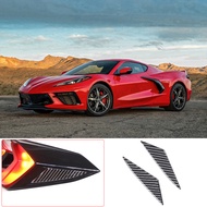 For Corvette C8 2020-2025 Car Rear Taillight Side Triangle Decoration Sticker Soft Carbon Fiber Car 
