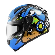 ZEUS ZS 811 BLK AL29 BLUE FULL FACE SINGLE VISOR FREE DARK VISORSMOKE