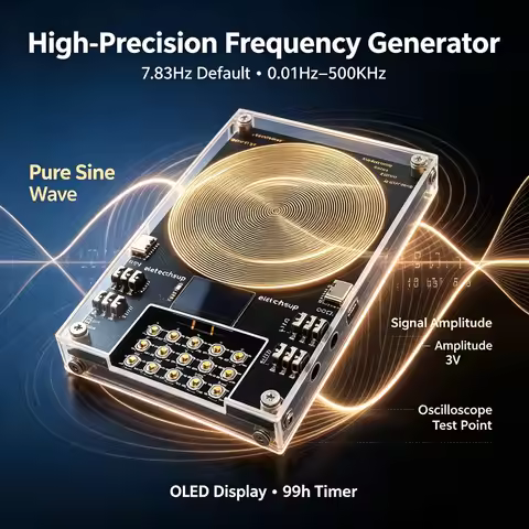 7.83Hz Schumann Resonance Generator 0.01Hz-500KHz Pure Sine Wave OLED Dual Type-C 4CH 3.5MM AUX Outp
