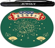 Non-slip Silent Mahjong Mat For Home Party, Round Tablecloth With Rubber Backing For Mahjong Poker C