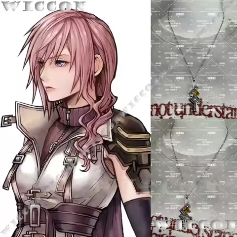 Lightning FF 13 Eclair Farron Final Game Cosplay Fantasy Necklace Woman Prop Halloween Christmas Gif