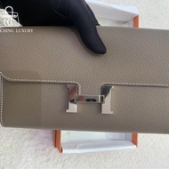 🌈Hermes🧡Constance Wallet🧡大象灰銀扣🌟99新🌟Epsom皮🌟etoupe🌟