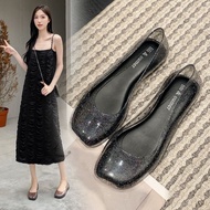 Jelly Shoes - PVC Crystal Casual Flat Sandals for Women