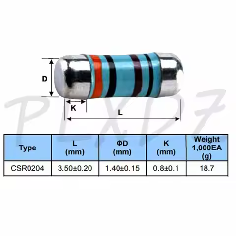 100pcs 0204 1% Patch MELF Wafer Resistor 0R-10M 1 1.5 2 R 1K 10K 100K 4.7K 1M ohm metal film cylindr