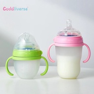 Handle Silicone Baby Bottle, Straw with Handle Anti-colic Baby Bottle, Baby Water Bottle, Baby