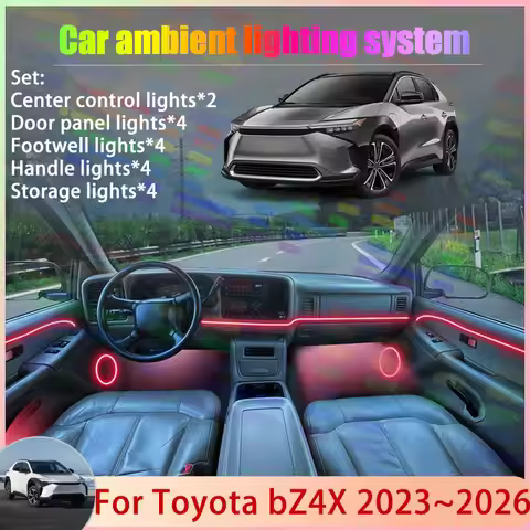 For Toyota bZ4X EA10 BZ 2023~2026 Subaru Solterr 2/18 in 1 Car Atmosphere Light Lamp RGB Shade Ensem