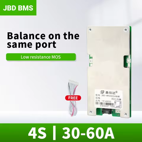 JBD BMS 4S 12V Lifepo4 60A 50A 40A 30A Common Port Bms Lithium Battery Balance Circuit Board For Ele