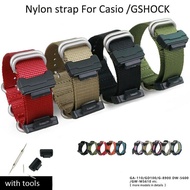 Nylon Watch Band Strap for Casio G-SHOCK GA GD G GW DW GLS 5600 Watchbands Siver Buckle Bracelet Belt with Tool Connectors