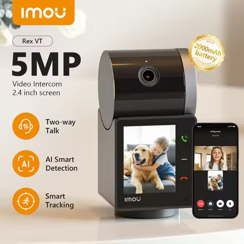 IMOU Rex VT 5MP 3K Indoor Screen Video Camera Human Pet Detection 2.4inch Display PT 360 Two Way Tal