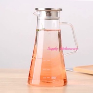 JML-L02 Transparent Heat-resistance Glass Water Jug With Stainless Steel Lid Water Carafe Pitcher 1800ml