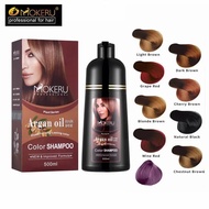 【Trending】 Mokeru Professional Dye Organic Brown Black Hair Color Permanent Hair Coloring Shampoo Long Lasting Argan Hair Dye Shampoo