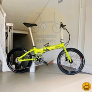 Fnhon Blast 22” • 9 Speeds Shimano Litepro Folding Foldable Foldie Bicycle Bike Apple Green Dahon Tern Bifold Crius