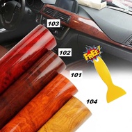Car Door Trim Sticker Auto Decal Roll Vinyl 5D 6D Sticker Wood Grain High Glossy Film Wrap DIY