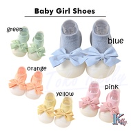 [M68] Baby Shoes 4-36 Months anti-Slip Rubber Sole Shoes Baby Skidder Socks import Ribbon