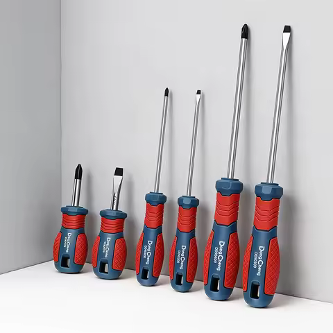 6-Piece Screwdriver Set, PH0 to PH2 & 3-6mm, CR-V Magnetic Chrome Shaft, Soft Grip for Phone Glasses