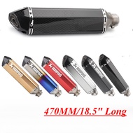 Universal 51MM/2" I.D Motorcycle Exhaust Muffler Pipe Tailpipe With DB Killer 470MM/18.5" Long