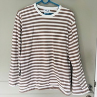 Long-Sleeved T-Shirt Striped Pattern Agnes b Brand French Second-Hand Cotton Good Condition Comforta