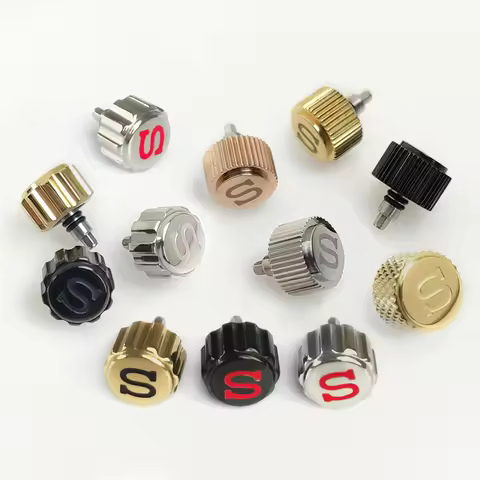 Watch Crown Stainelss Steel Silver Gold Black For Seiko SKX007 Parts Fit NH35 NH36 6R15 Movement Rep