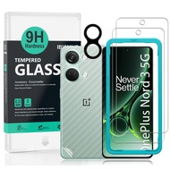 IBYWIND Tempered Glass Screen Protector For OnePlus Nord 3 5G(2Pcs),1 Camera Lens Protector,1 Backing Carbon Fiber Film,Easy Install