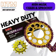 415H MUSK 132L SPORT BONUS E BONUS 110 EBONUS BONUS110SR SYM GOLD PURPLE CHAIN HTM SMS SPROCKET SET 